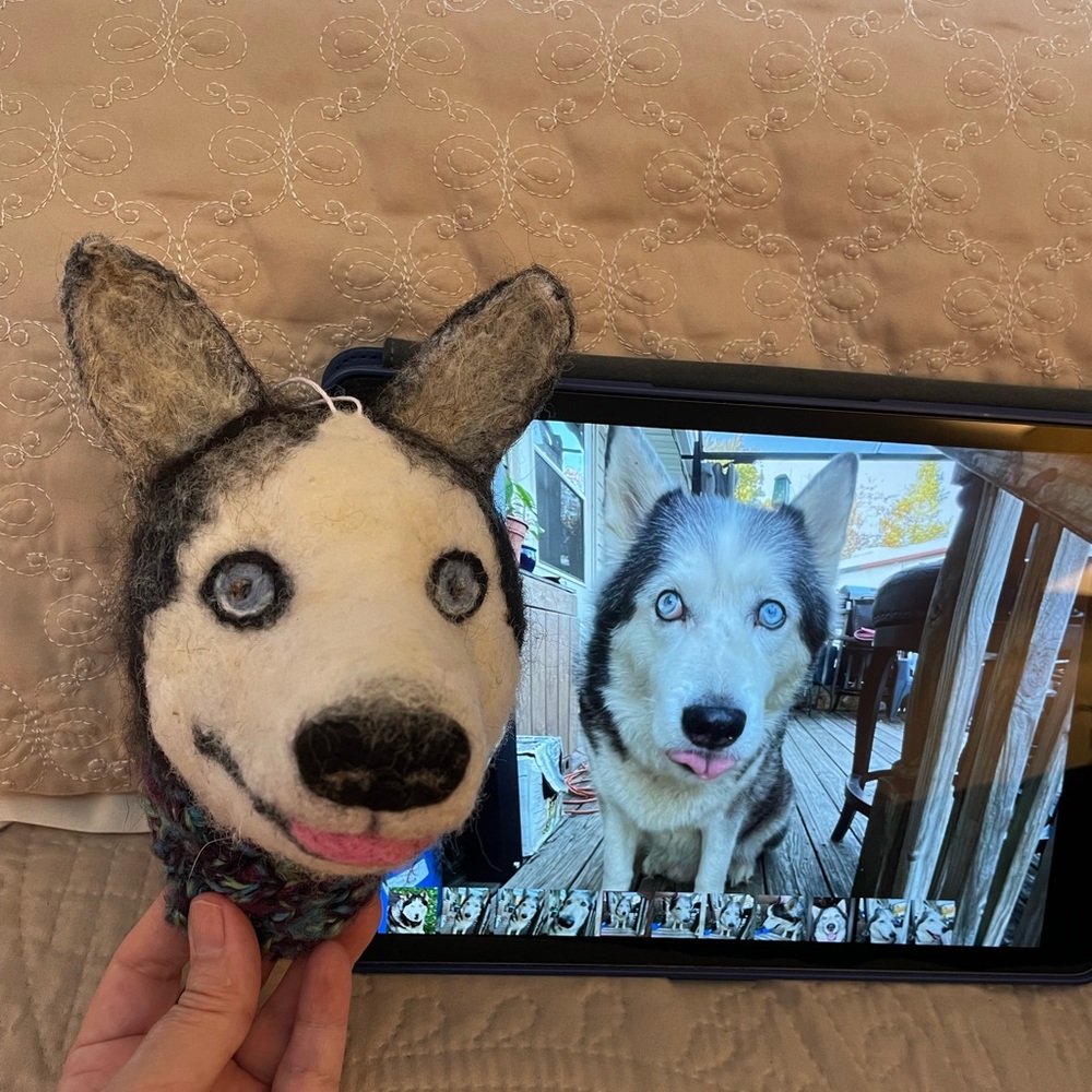 Hand crafted Custom order pet needle felted dog artisan one of a kind ornament - Picture 15 of 15